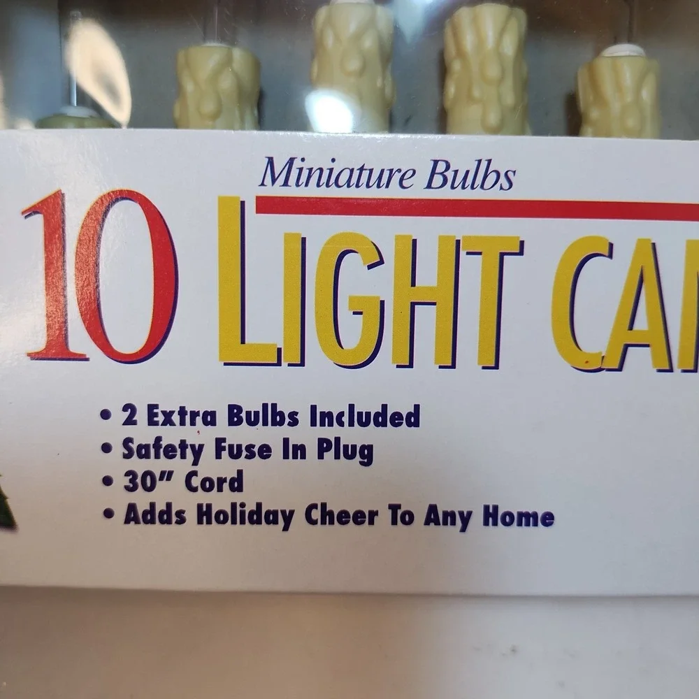 Vintage Christmas 10‎ Light Candle Set Candolier Retro Traditional NEW